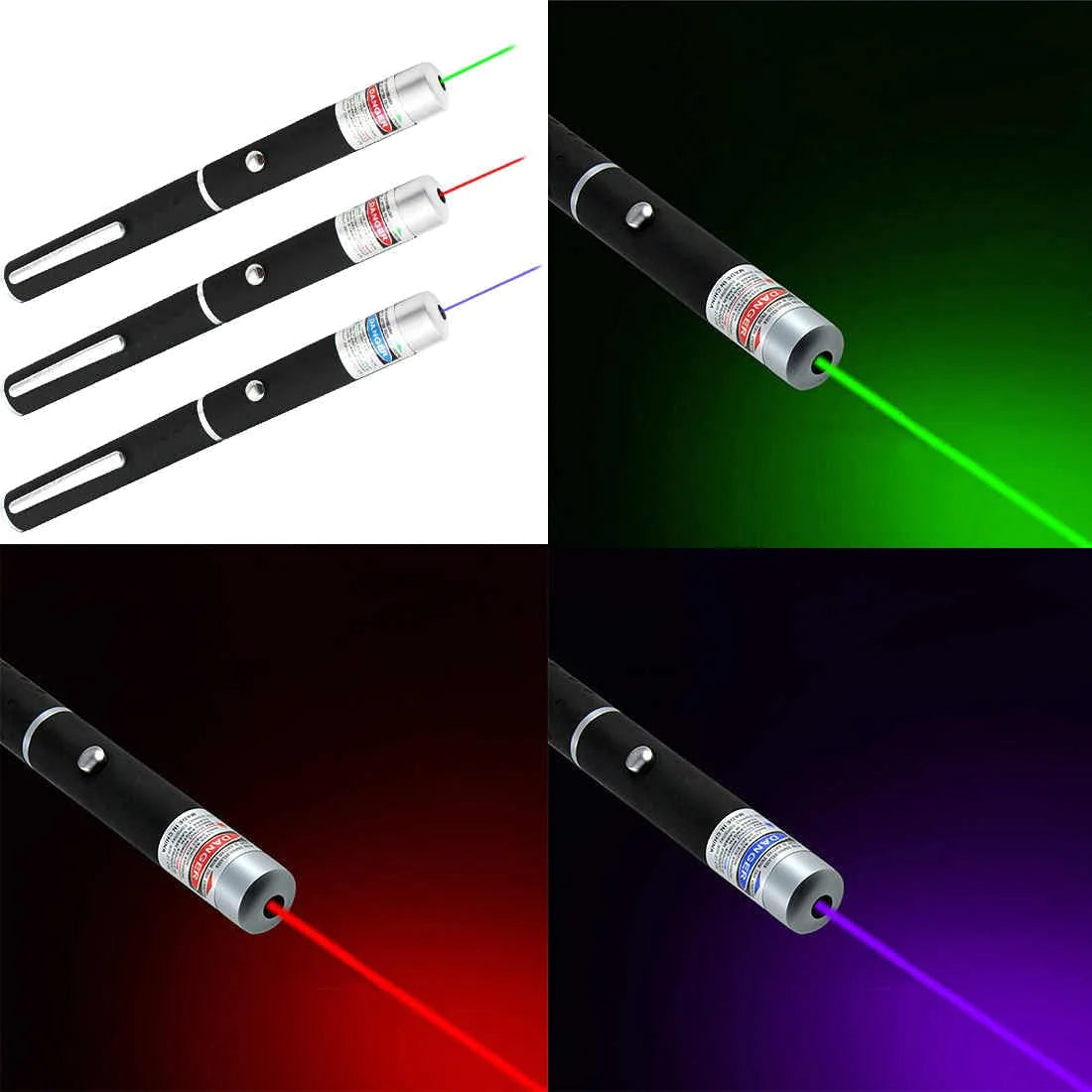 3 Packs 900 Mile Laser Pointer Pen Green Blue Red Light Visible Beam Laser