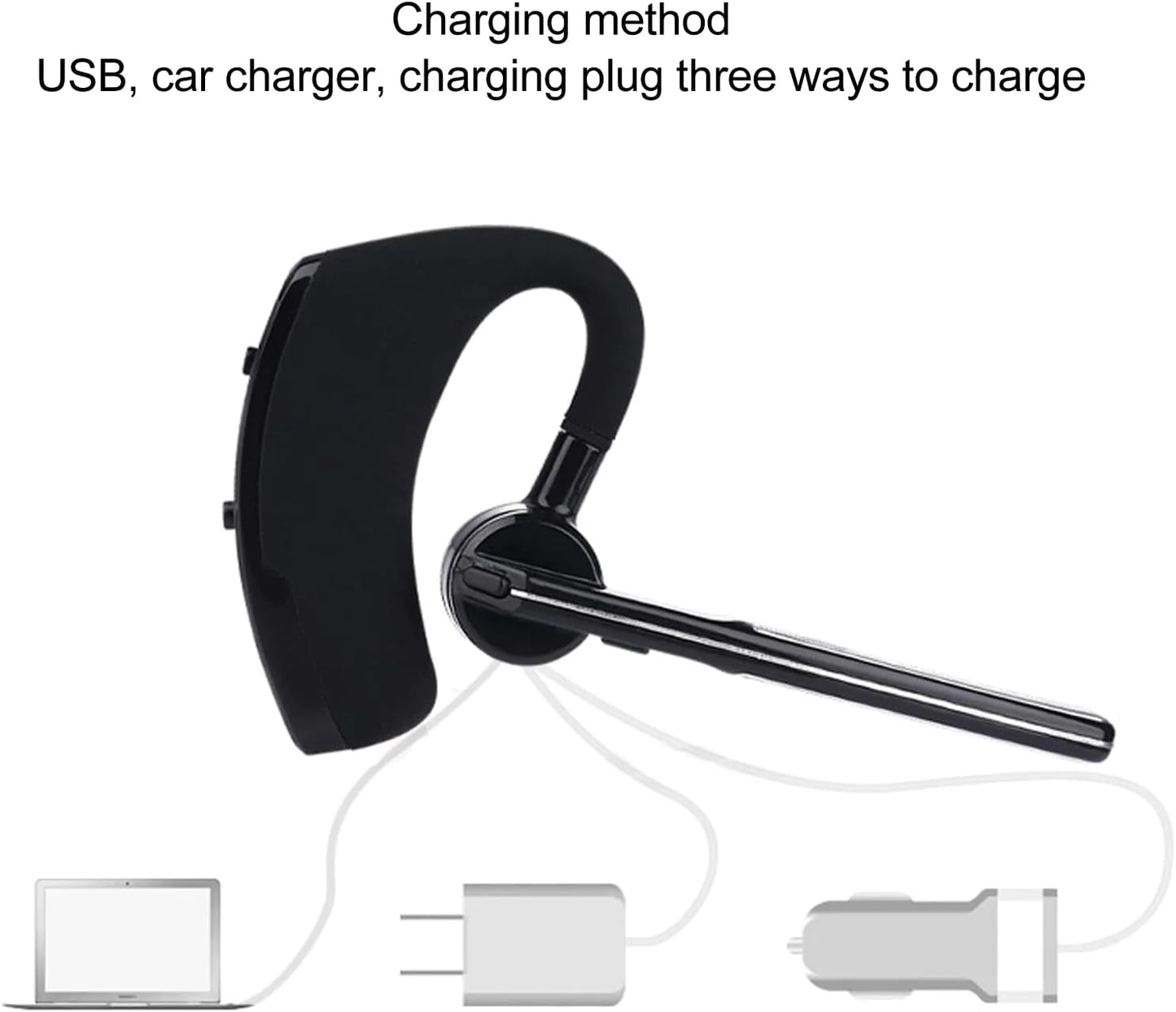 Bluetooth Earpiece Wireless Headset Noise Cancelling Headphones for Drivers & Truckers