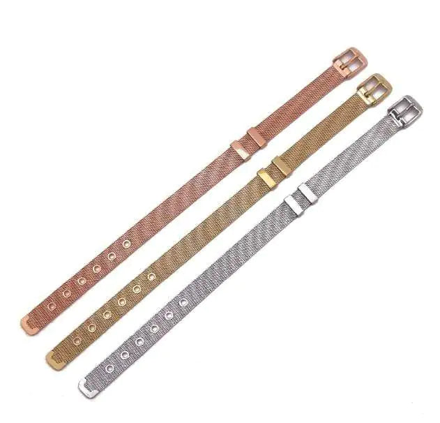 Stainless Steel Slider Bracelet- Rose Gold