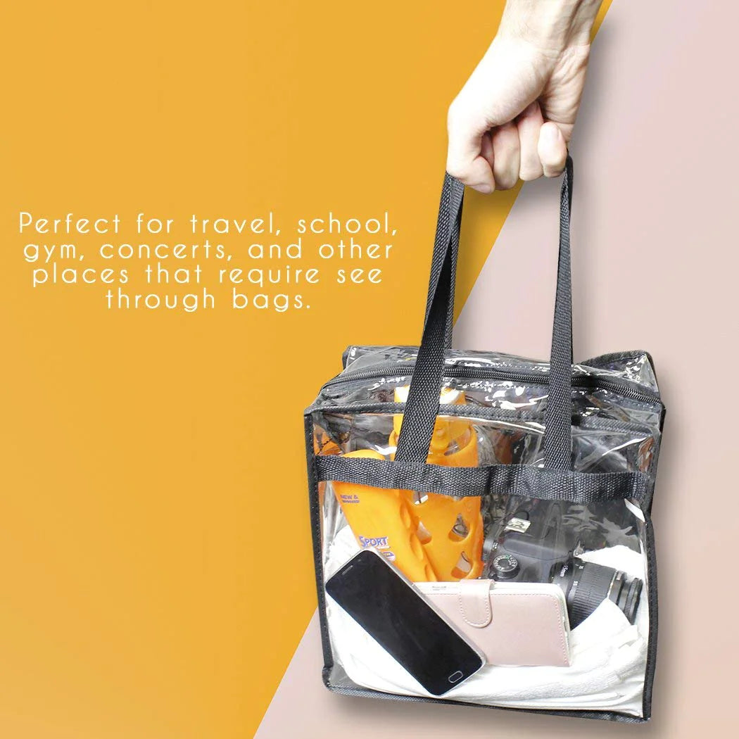 2x Clear PVC Tote Bags – Stadium-Ready & Stylish