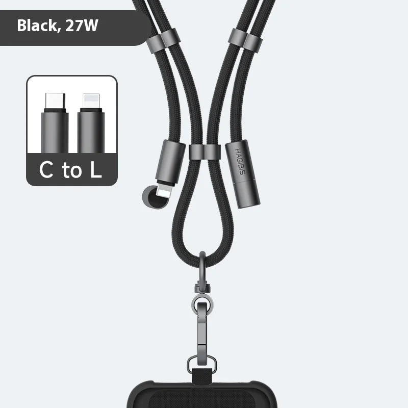 2-in-1 Phone Lanyard Charging Cable