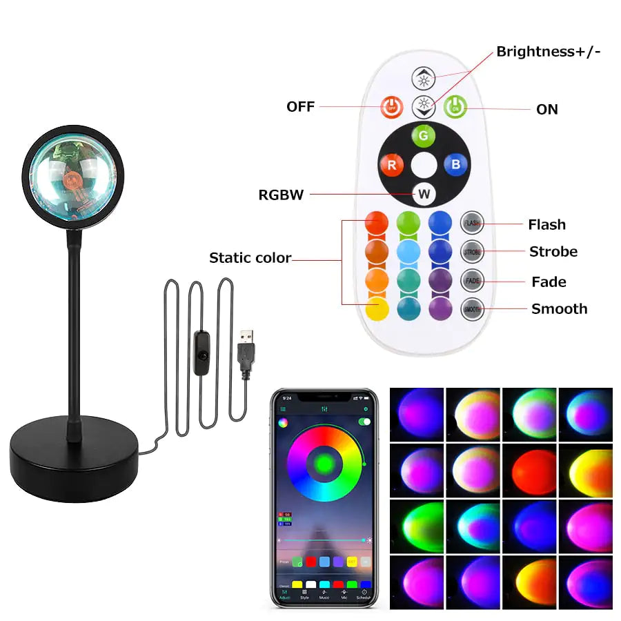 Sunset Lighting Projection Lamp with Remote And Smart App