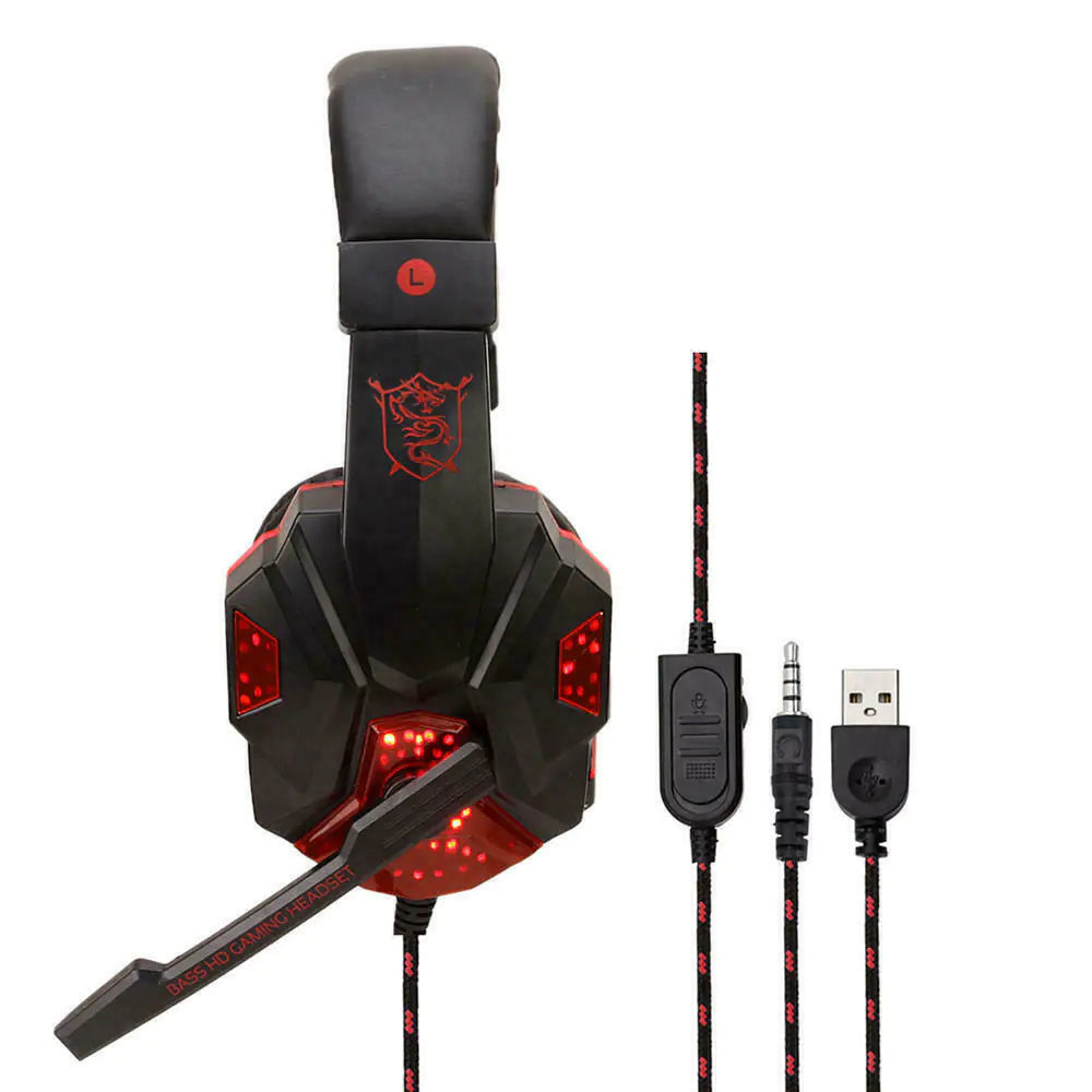 3.5mm Gaming Headset LED Headphones