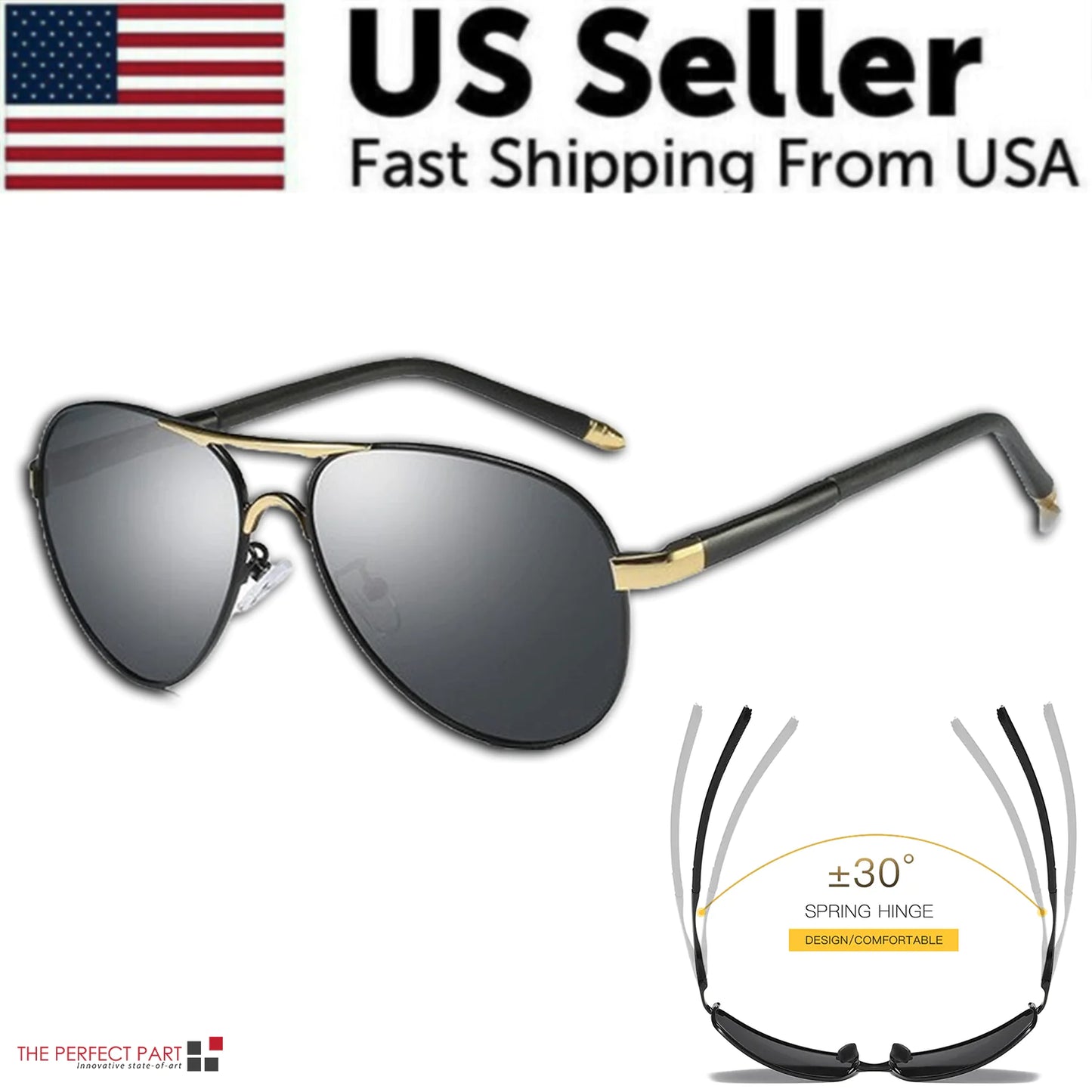 Men's Polarized Pilot Sunglasses UV400