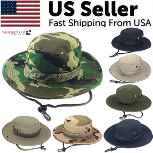 Outdoor Boonie Hat - Fishing, Hunting & Safari Wide Brim Sun Cap