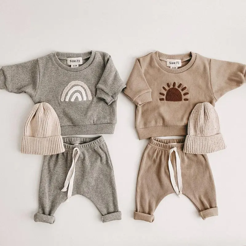 Spring Autumn Smocked Baby Clothes Set
