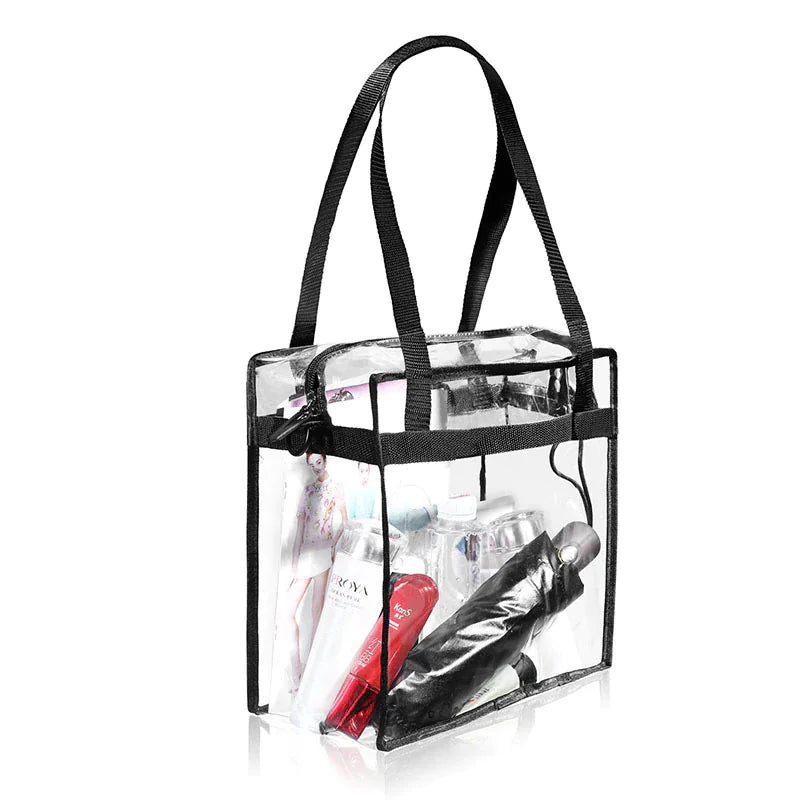 2x Clear PVC Tote Bags – Stadium-Ready & Stylish