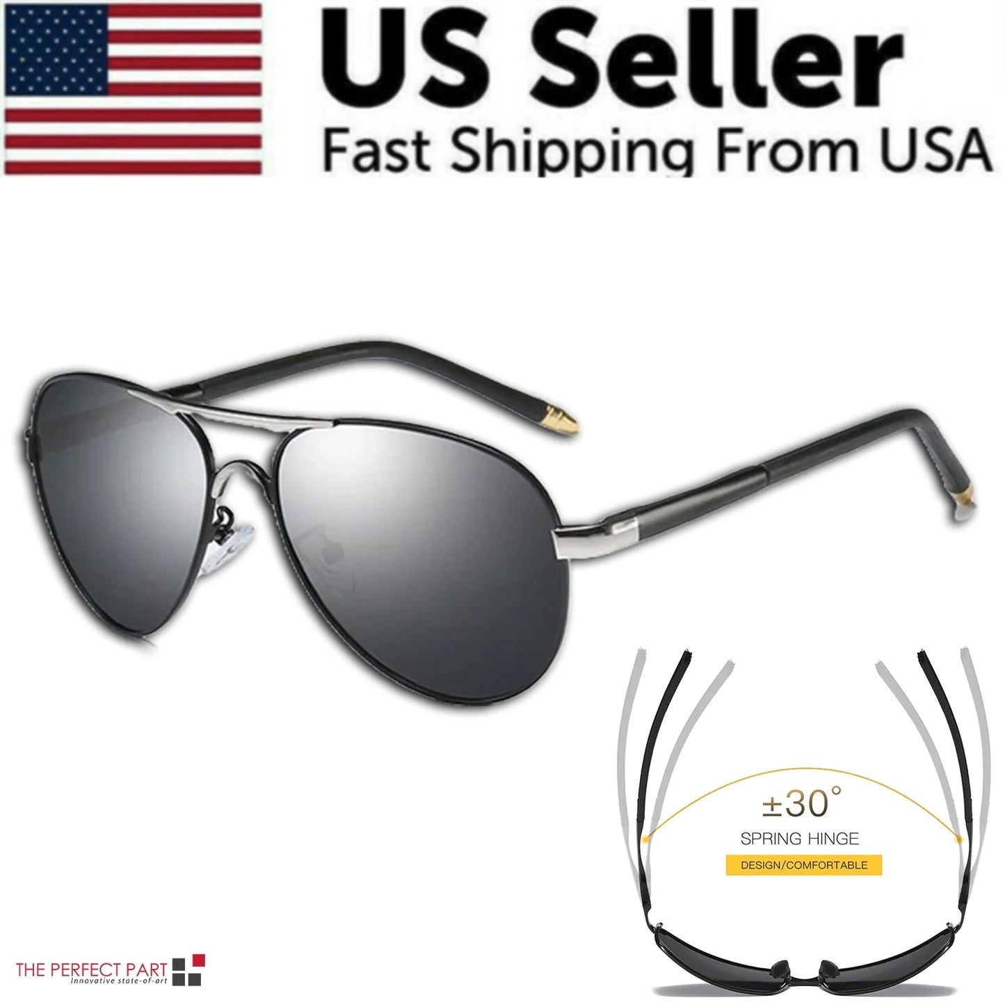 Men's Polarized Pilot Sunglasses UV400