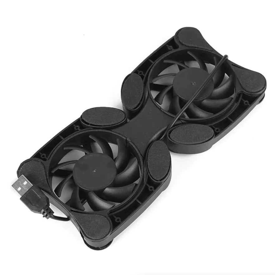 Dual USB Cooling Fan Pad Foldable Slim Fans Cooler Stand For Laptop & PC