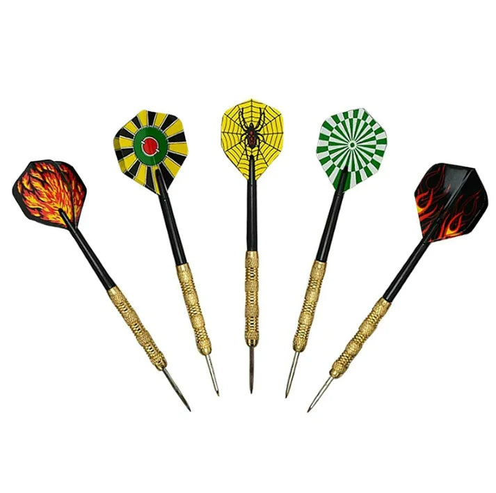 5 Set Professional Steel Tip Darts with Slim Barrels & Flights