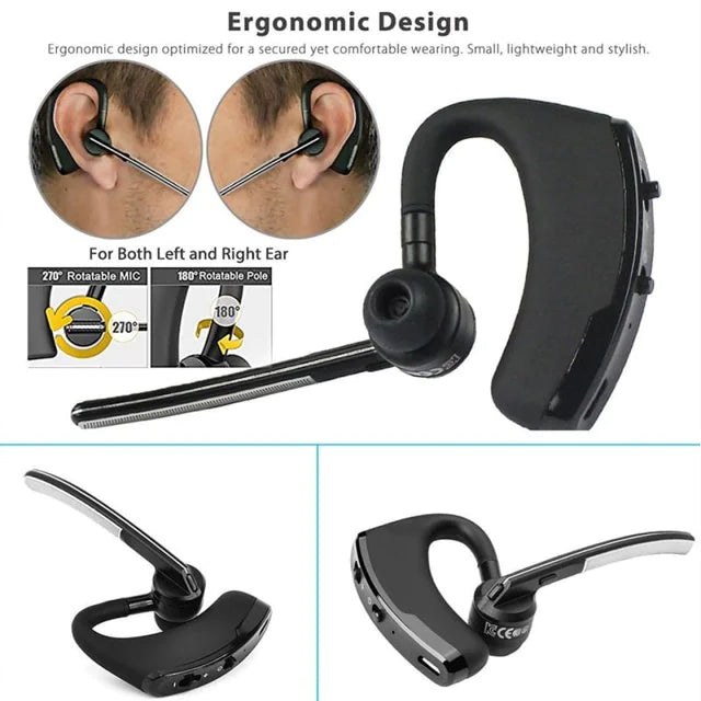 Bluetooth Earpiece Wireless Headset Noise Cancelling Headphones for Drivers & Truckers