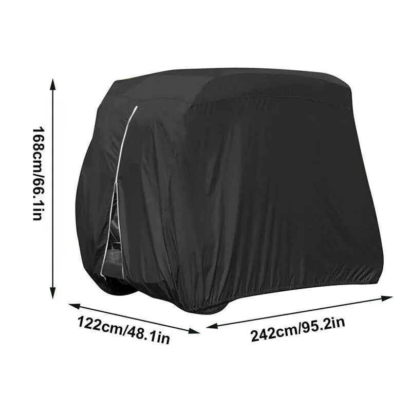 Waterproof 4-Passenger Golf Cart Cover with Zipper & Elastic Hem