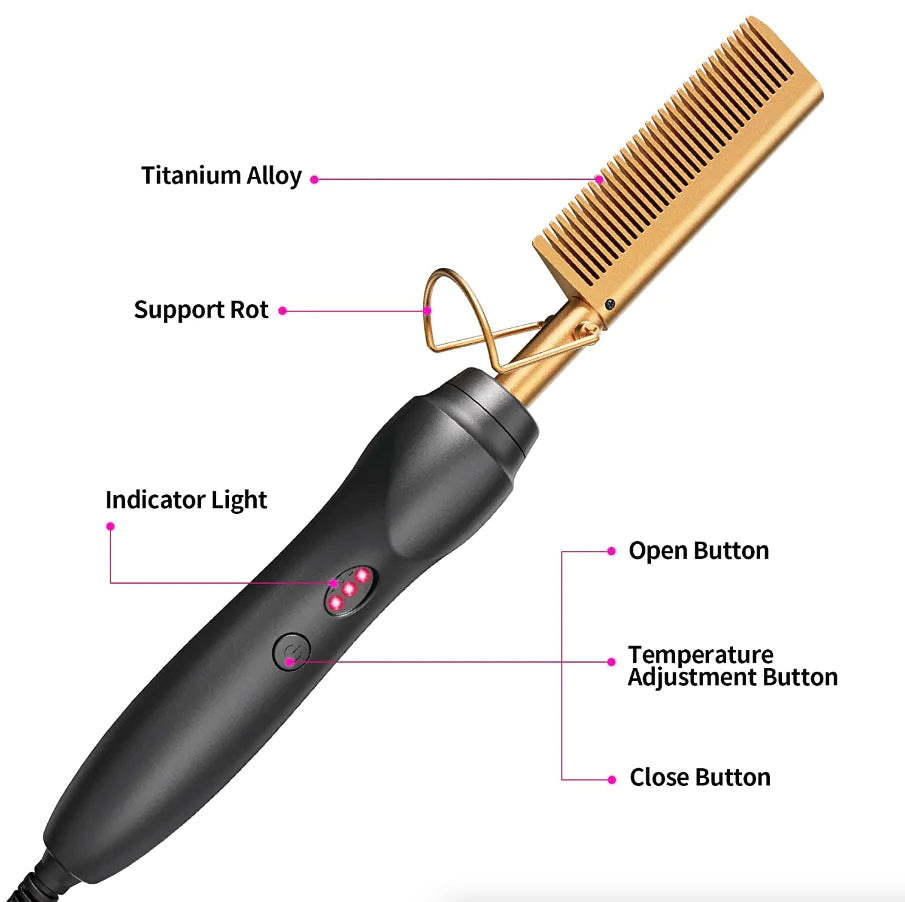 Hair Straightener Comb Pro Electric Beard Straightening Comb