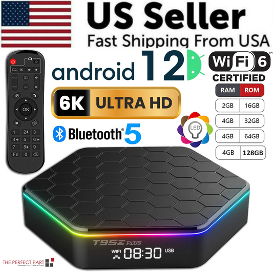 T95Z Plus Smart Android 12.0 TV Box Quad Core 6K HD Stream Player