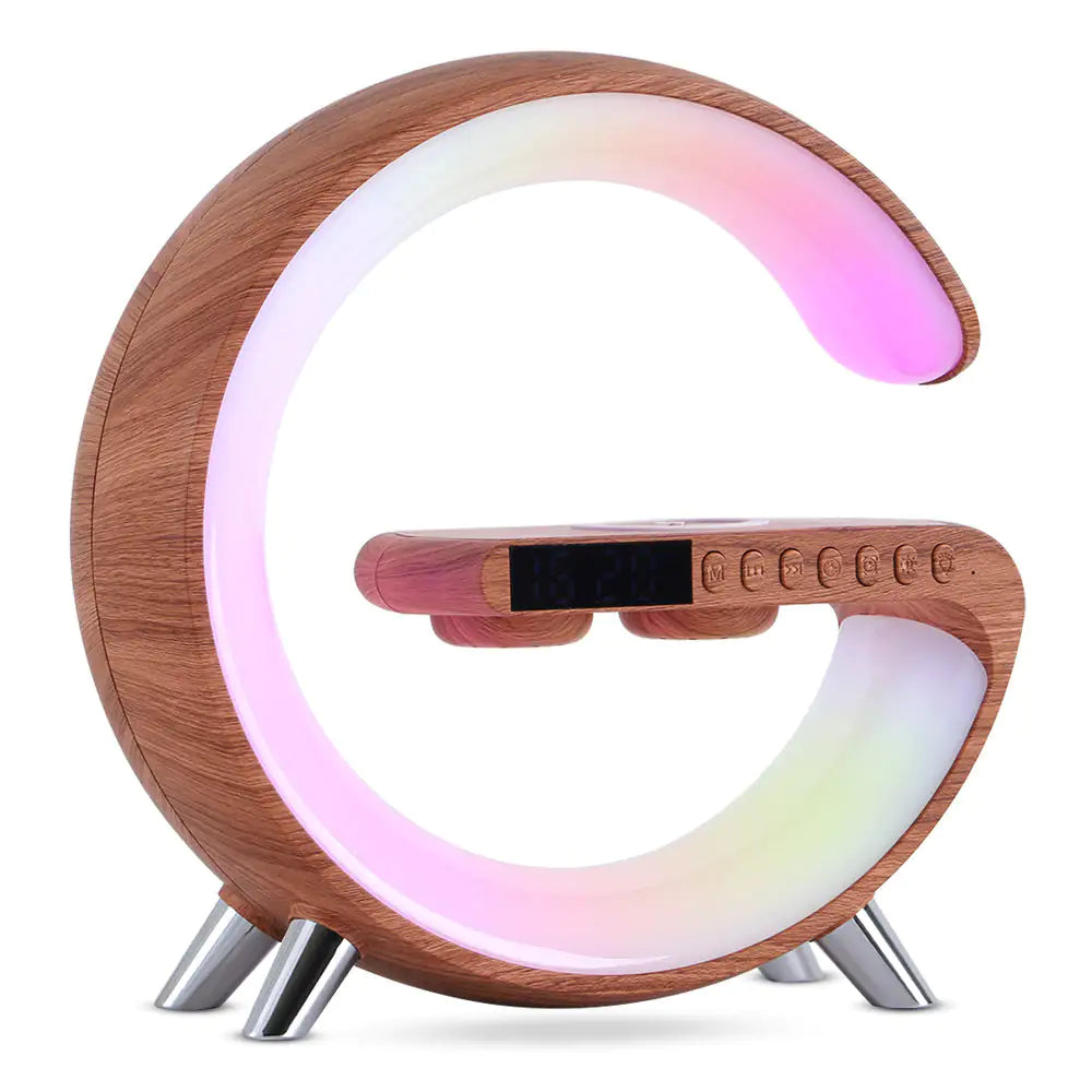 G Shaped LED Lamp Bluetooth Speaker Wireless Charger - Assortique. Inc