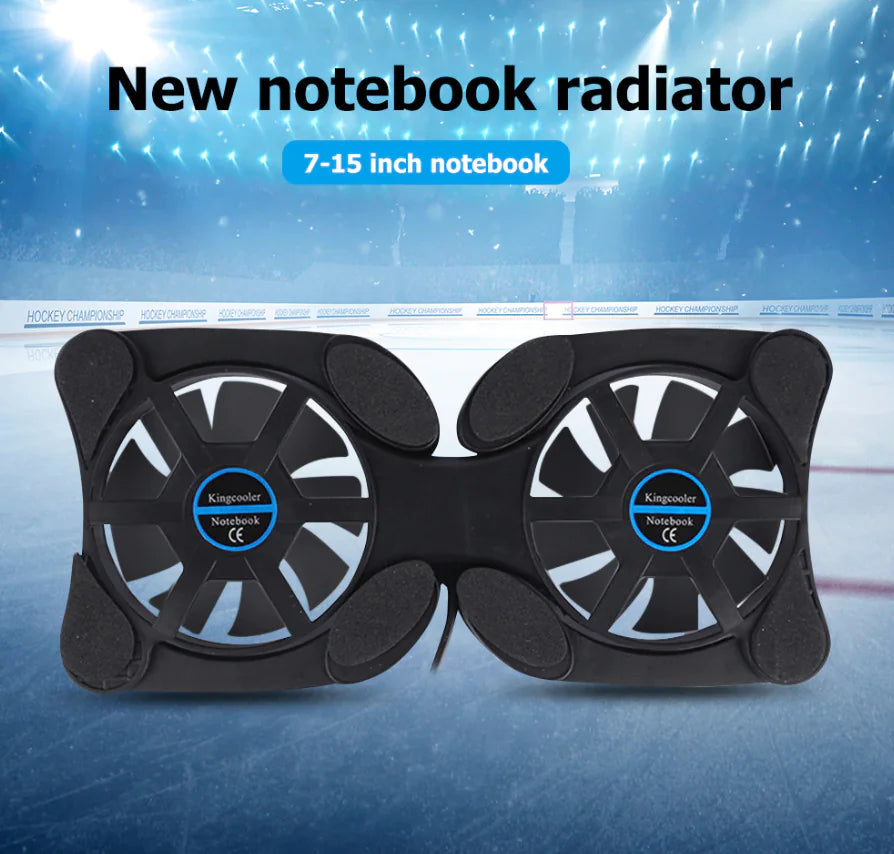 Dual USB Cooling Fan Pad Foldable Slim Fans Cooler Stand For Laptop & PC