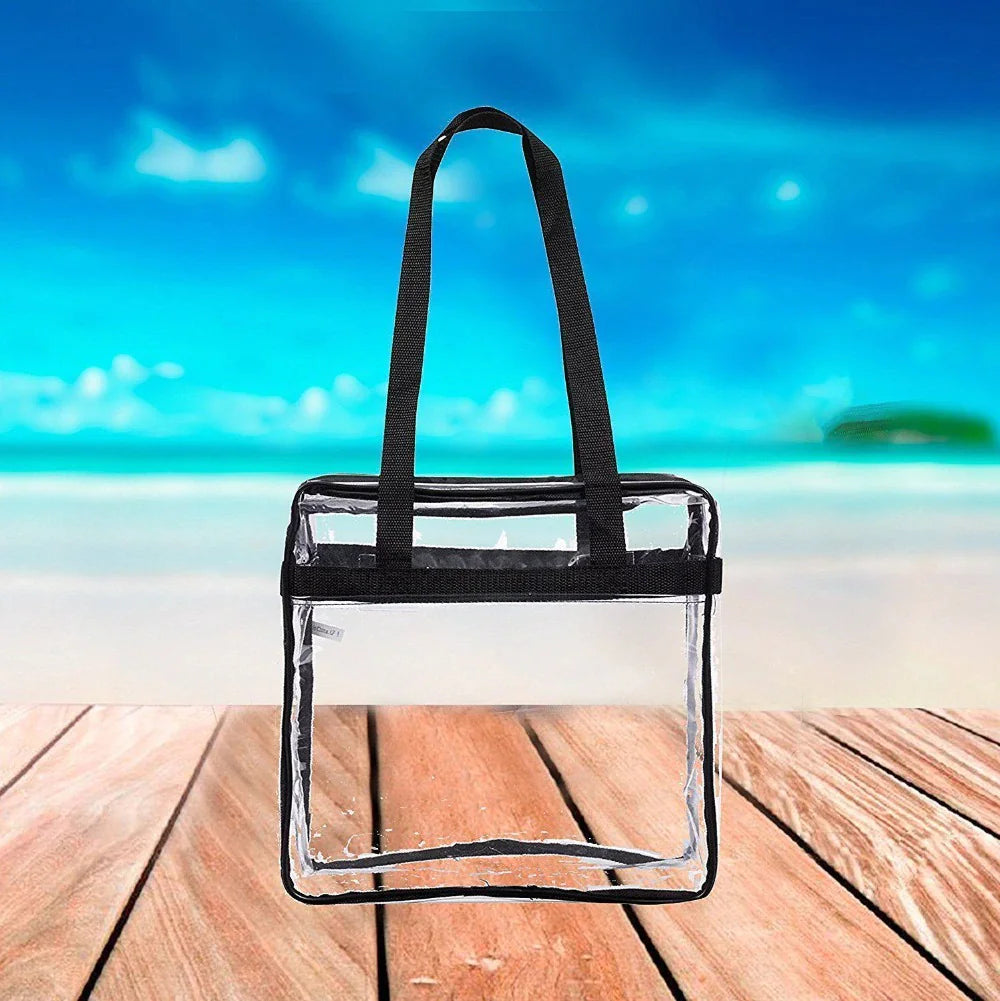 2x Clear PVC Tote Bags – Stadium-Ready & Stylish