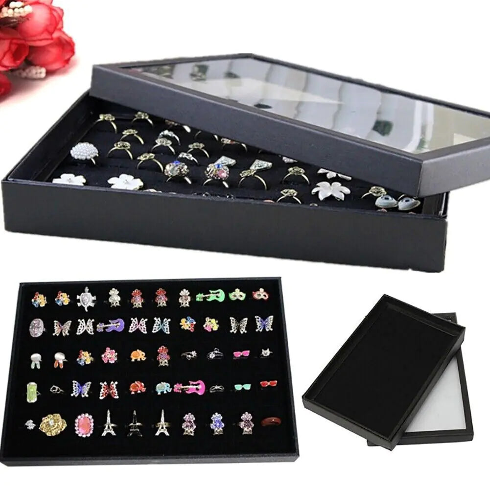 100 Slot Jewelry Ring Display Organizer Tray