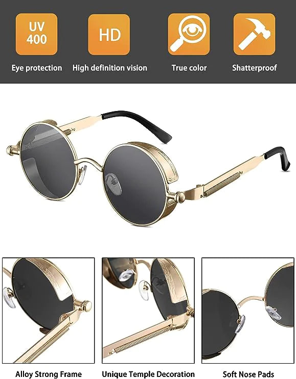 Retro Round Polarized Sunglasses- Men & Women