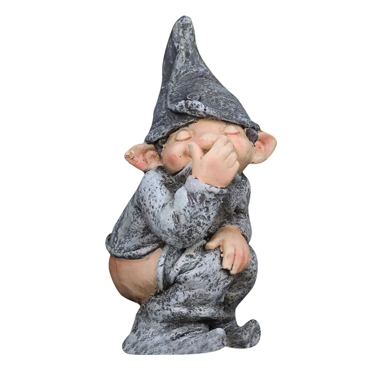 Pooping Naughty Gnome Miniature Statue Garden Ornament