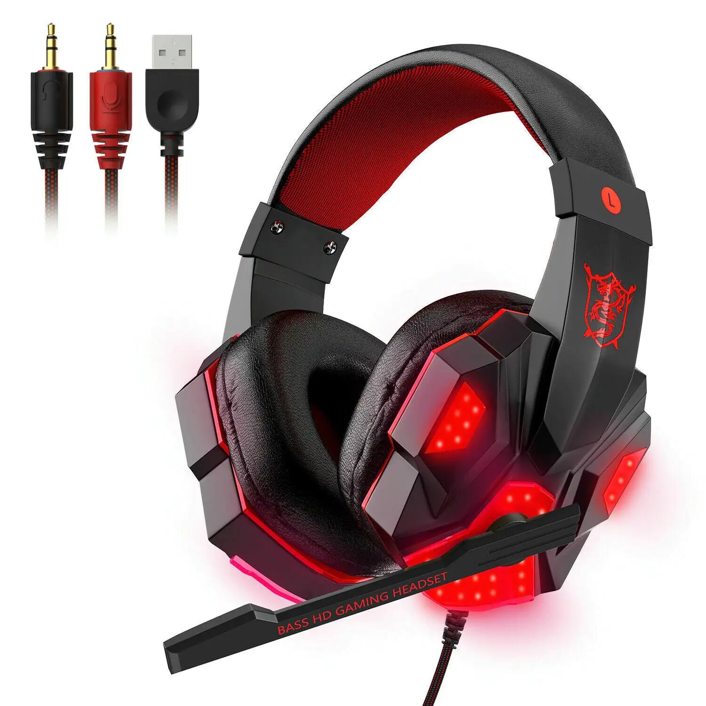 3.5mm Gaming Headset LED Headphones