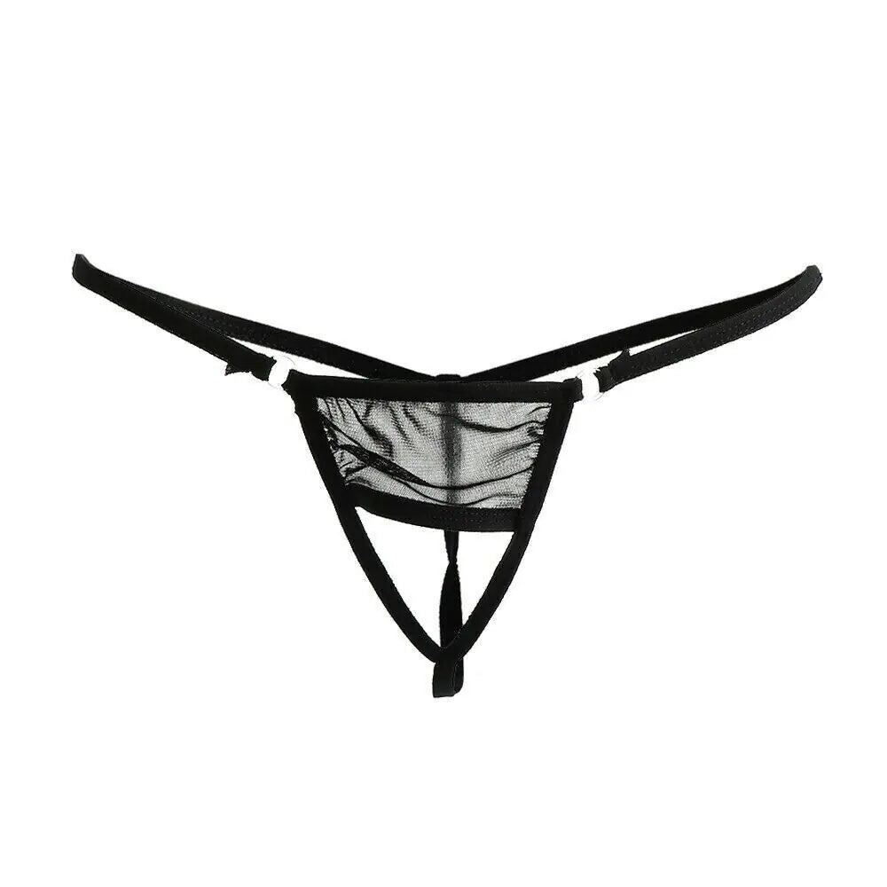 Lace Crotchless Thong Lingerie