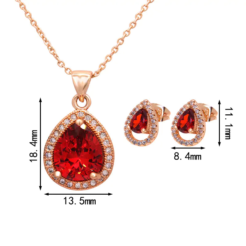 cubic zirconia necklace and earring set