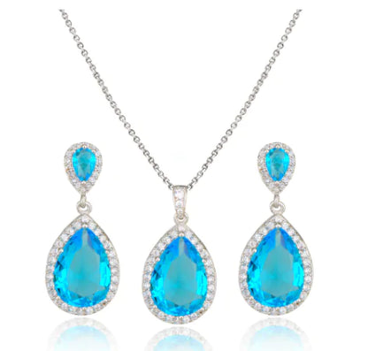 cz necklace and earring sets